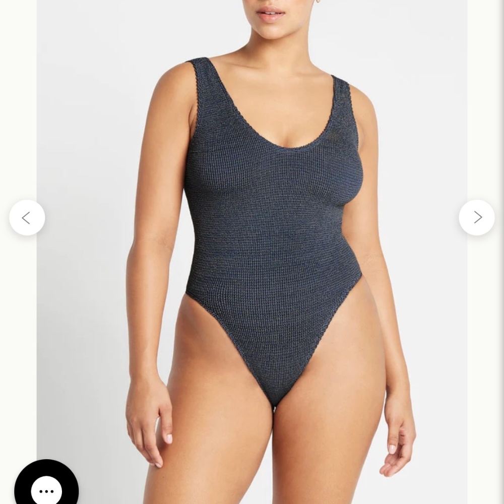 BNWT BOND EYE Mara One Piece Swimsuit Navy Lurex  OS